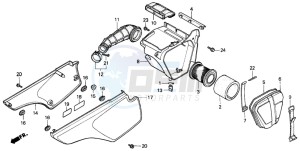 XR80R drawing AIR CLEANER/SIDE COVER