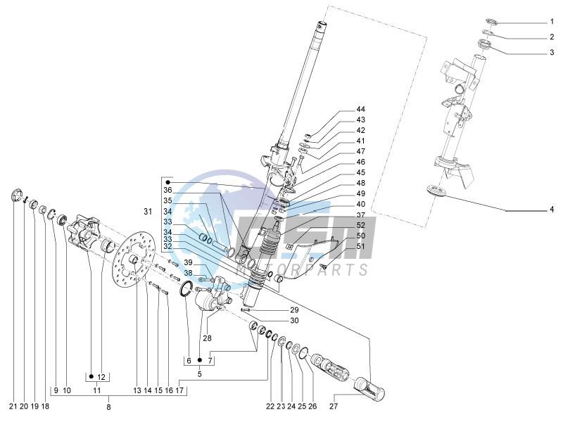 Front Fork steering bearing unit