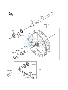 ZX 900 B [NINJA ZX-9R] (B1-B3) [NINJA ZX-9R] drawing FRONT WHEEL