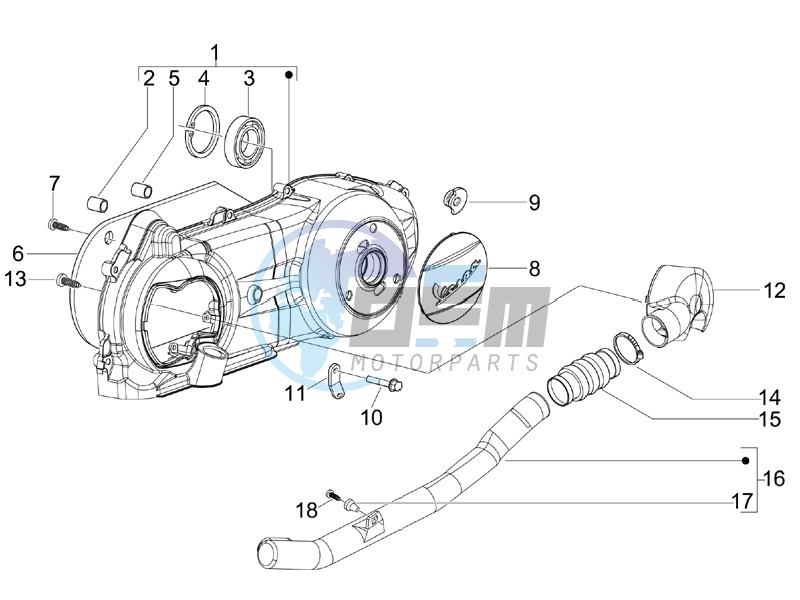 Crankcase cover and cooling