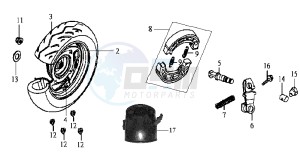 JET EURO X 50 E2 drawing REAR WHEEL