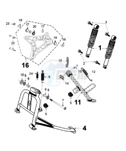 Tweet 125 VX drawing REAR SHOCK AND STAND