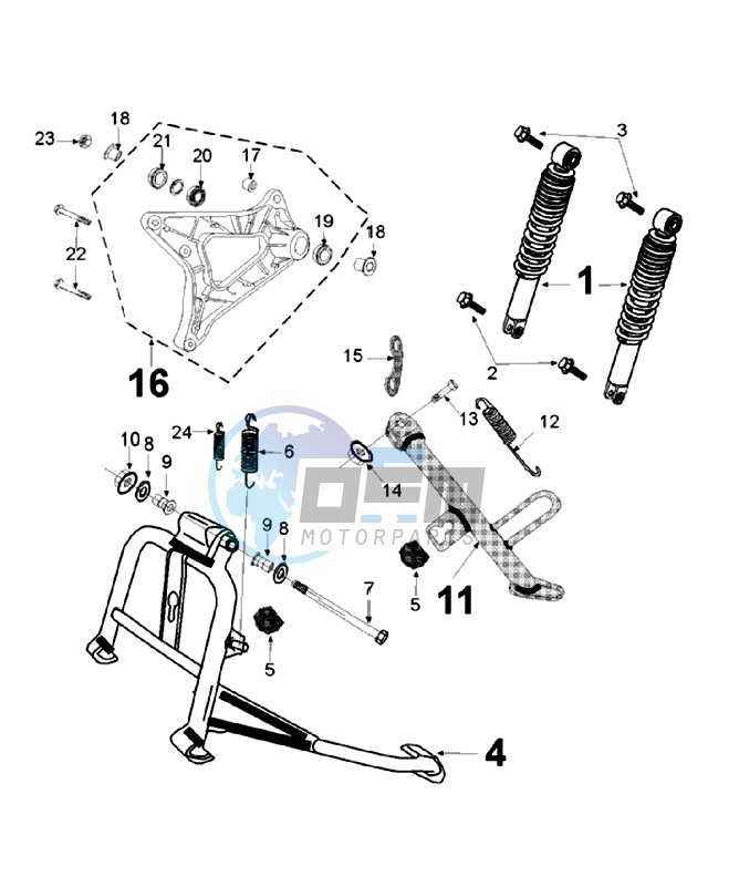 REAR SHOCK AND STAND