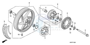 CBF125MA France - (F) drawing REAR WHEEL