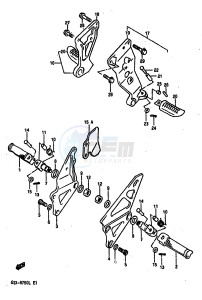 GSX-R750 (J-K-L) drawing FOOTREST (MODEL J K)