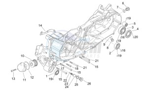 Scarabeo 125-150-200 (eng. Rotax) drawing Central semi - crankcase