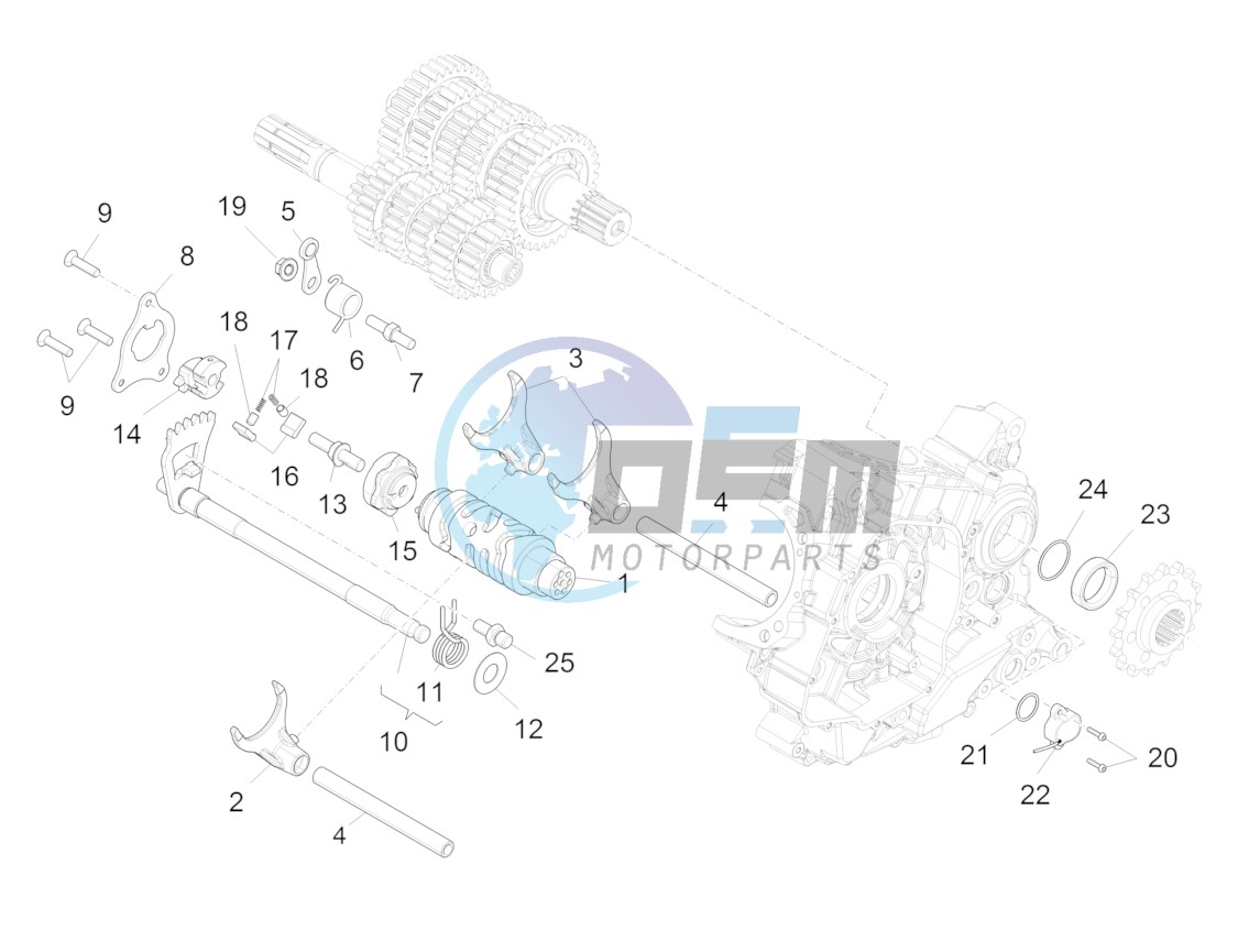 Gear box / Selector / Shift cam