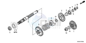 GL1800D GoldWing - GL1800-D UK - (E) drawing FINAL SHAFT