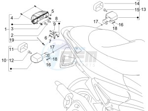 Runner 125 VX 4t SC e3 (UK) UK drawing Tail light - Turn signal lamps