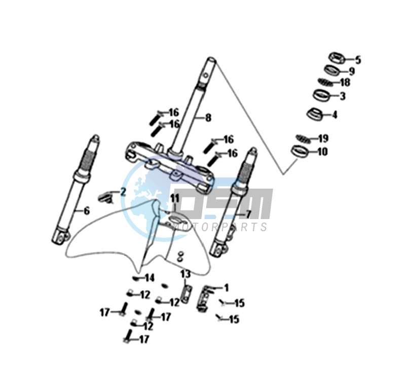 FRONT FORK/FRONT MUDGUARD/STEERING CROWN