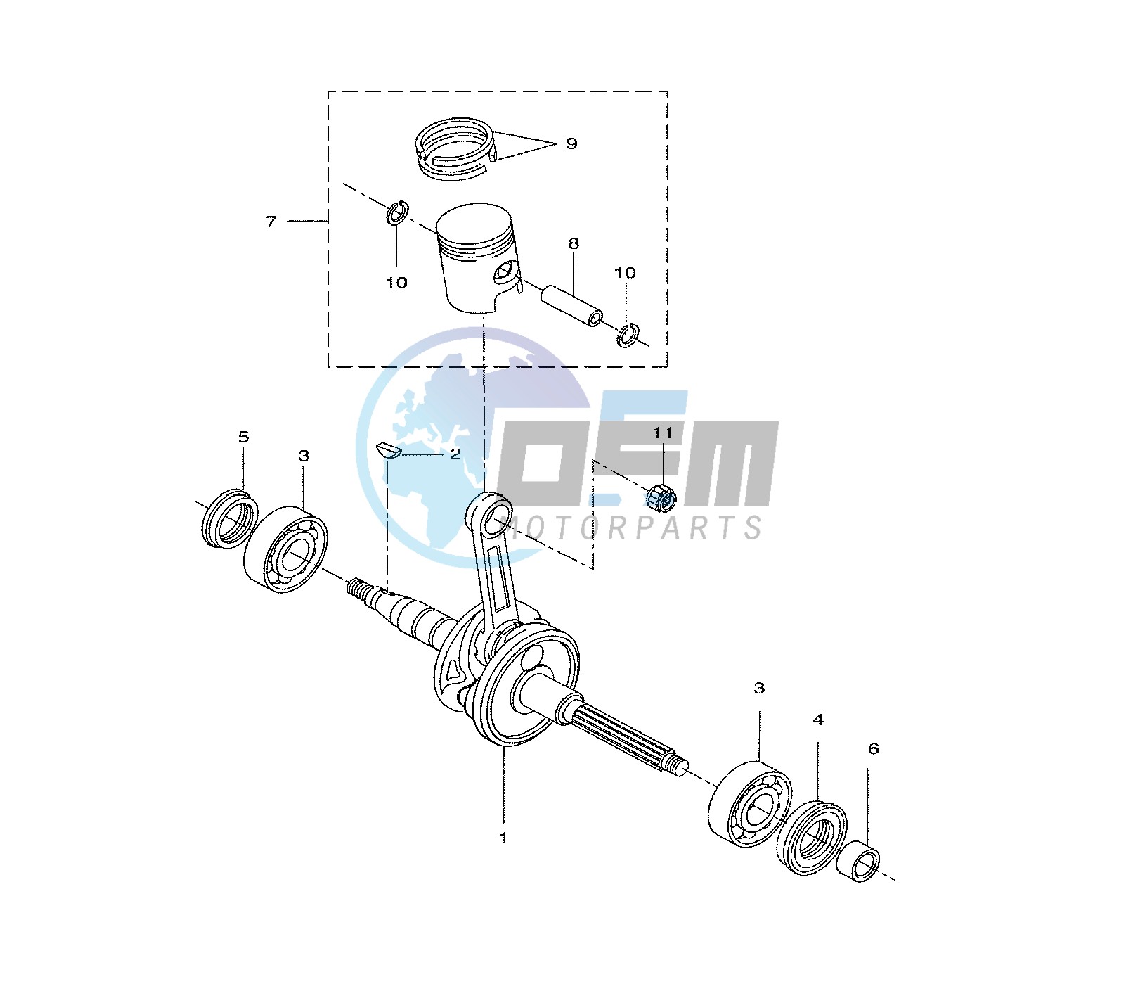 CRANKSHAFT AND PISTON