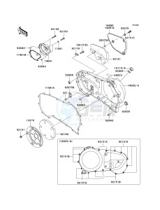 VN 1600 B [VULCAN 1600 MEAN STREAK] (B6F-B8FA) B7F drawing RIGHT ENGINE COVER-- S- -