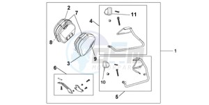 VFR800A9 Ireland - (EK / ABS MME TWO) drawing 35 LITRE PANNIER KIT SWORD SILVER MET