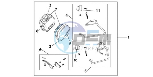 35 LITRE PANNIER KIT SWORD SILVER MET