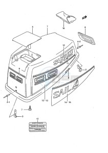 DT 9.9c drawing Engine Cover (1989 to 1993)