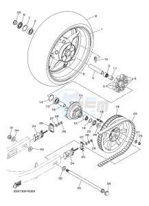 XVS1300CU XVS1300 CUSTOM XVS1300 CUSTOM (2SS8) drawing REAR WHEEL