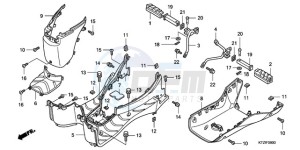 PES125R9 Europe Direct - (ED / STC 2ED) drawing FLOOR STEP/PILLION STEP