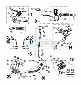 FIGHT ZA 30 (DK) drawing BRAKE CALIPER * BRAKE LEVER DOMINO *