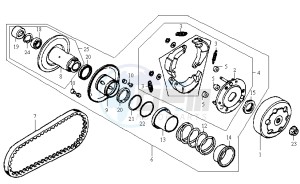 JET EURO X 50 BC ENGINE drawing CLUTCH / V-SNAAR