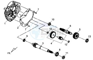 JET 4 50cc drawing CRANKCASE - DRIVE SHAFT