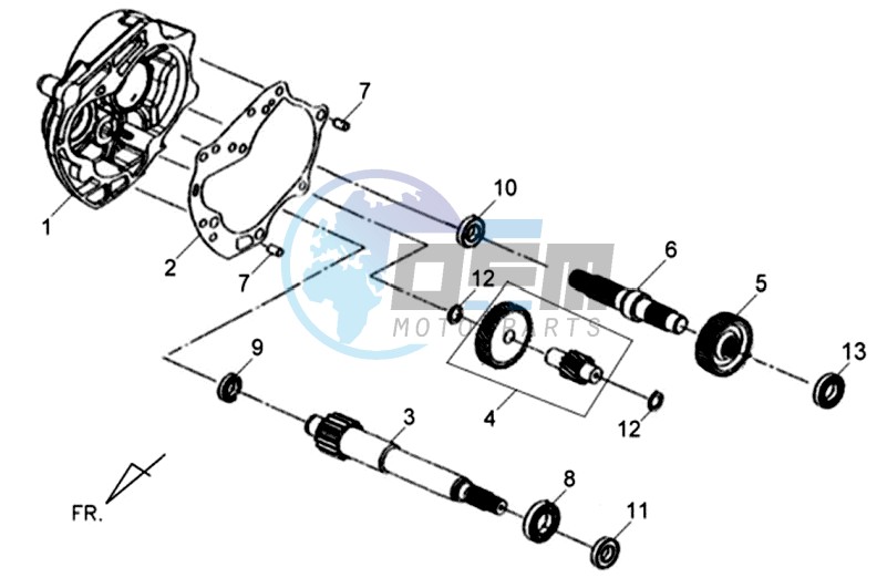 CRANKCASE - DRIVE SHAFT