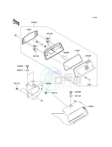 KSV 700 B [KFX 700] (B6F-B9F) B9F drawing TAILLIGHT-- S- -