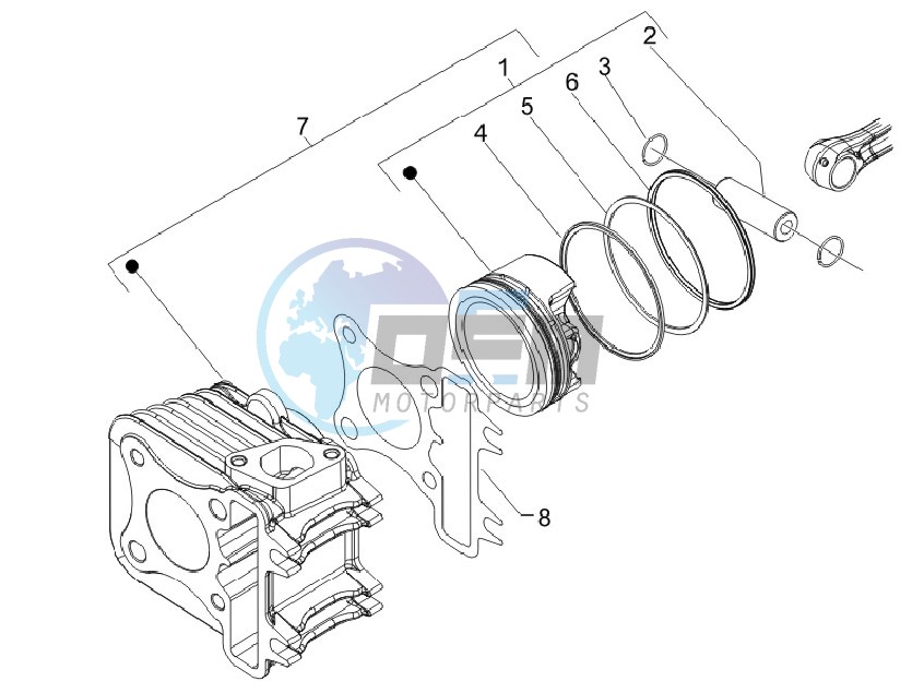 Cylinder - piston - wrist pin unit