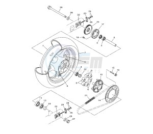 XJ6-S DIVERSION ABS 600 drawing REAR WHEEL 36D5