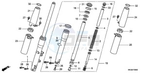 VT750C9 Europe Direct - (ED / MME) drawing FRONT FORK