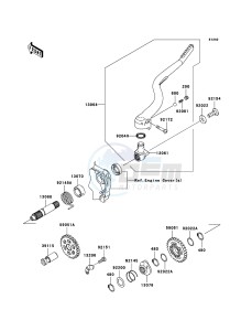 KX250F KX250YCF EU drawing Kickstarter Mechanism