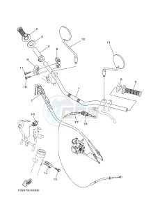 XT250 XT250F SEROW (1YBE) drawing STEERING HANDLE & CABLE