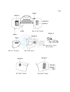 KVF 650 A [PRAIRIE 650 4X4] (A2) [PRAIRIE 650 4X4] drawing LABELS