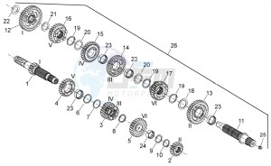 Shiver 750 GT drawing Gear box