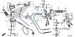 TRX250TEG TRX250T Europe Direct - (ED) drawing HANDLE LEVER/SWITCH/CABLE