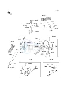 EX 250 F [NINJA 250R] (F15-F19) [NINJA 250R] drawing HANDLEBAR