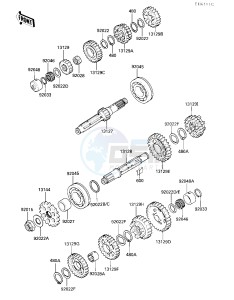 ZX 900 A [NINJA] (A3) NINJA 900 drawing TRANSMISSION -- E_NO.040001 - 043003- -