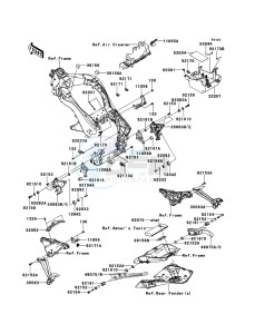 Z1000SX ABS ZX1000HBF FR GB XX (EU ME A(FRICA) drawing Frame Fittings