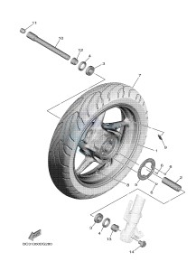 XP530D XP530D-A TMAX DX ABS (BC33) drawing FRONT WHEEL