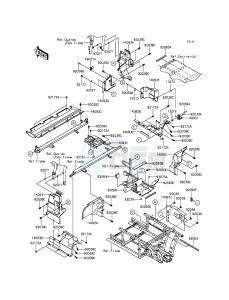 MULE PRO-DX KAF1000EGF EU drawing Frame Fittings(Rear)