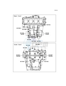 1400GTR ZG1400A9F FR GB XX (EU ME A(FRICA) drawing Crankcase Bolt Pattern