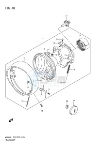 VL800 (E3-E28) VOLUSIA drawing HEADLAMP ASSY