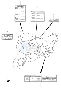 GSX750F (E2) drawing WARNING LABEL