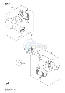 DL650 drawing TURNSIGNAL LAMP