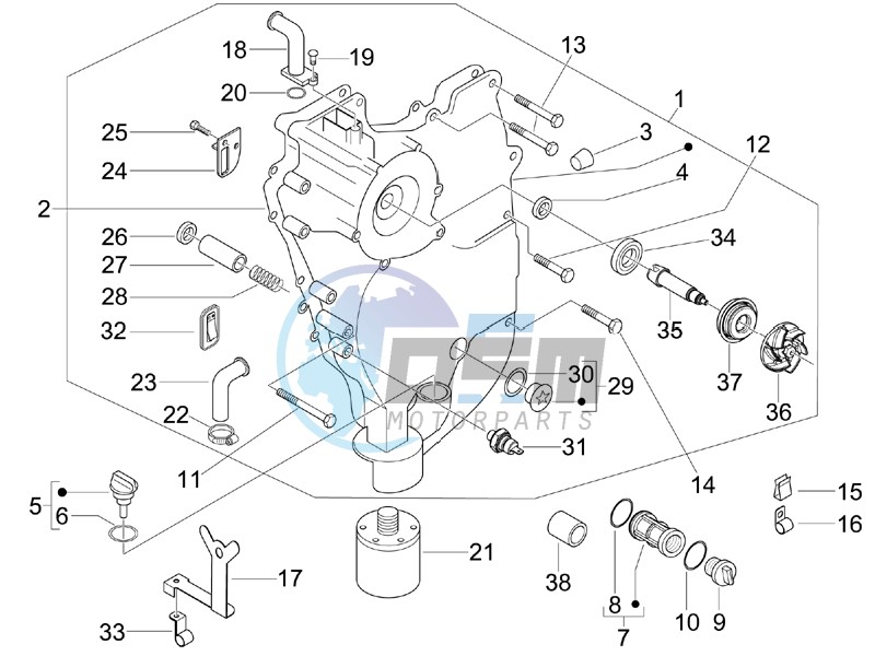 Flywheel magneto cover - Oil filter