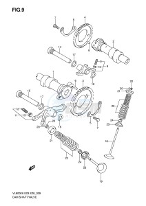 VL800 (E3-E28) VOLUSIA drawing CAMSHAFT - VALVE