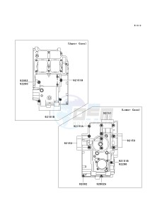 EX250 J [NINJA 250R] (J8F-J9FA) J9FA drawing CRANKCASE BOLT PATTERN