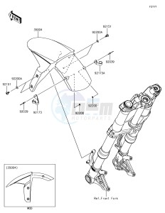 Z1000 ZR1000JHF XX (EU ME A(FRICA) drawing Front Fender(s)