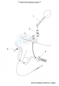 YFM450FWBD KODIAK 450 (BB5M) drawing WVTA HANDLE SWITCH, CABLE