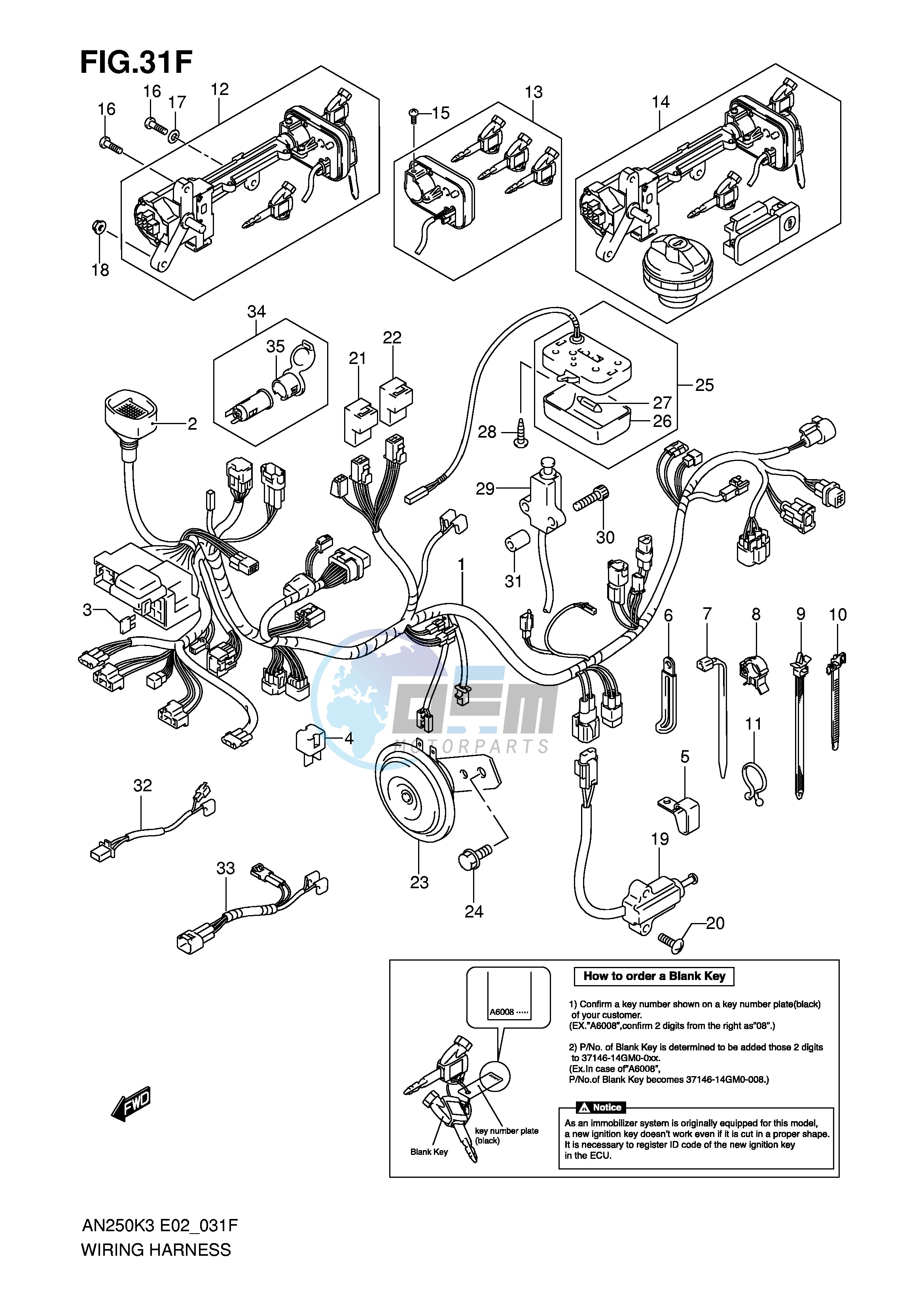 WIRING HARNESS (MODEL K5 K6 E38,IMOBI)