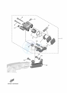 YZ65 (BR8M) drawing REAR BRAKE CALIPER